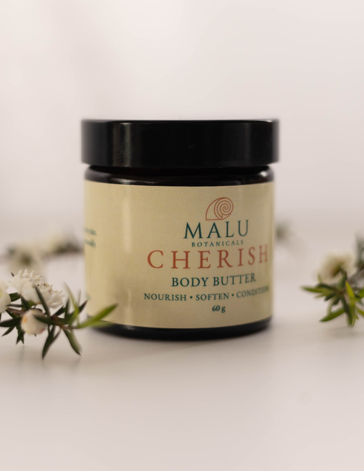 MALU Cherish Body Butter texture and packaging