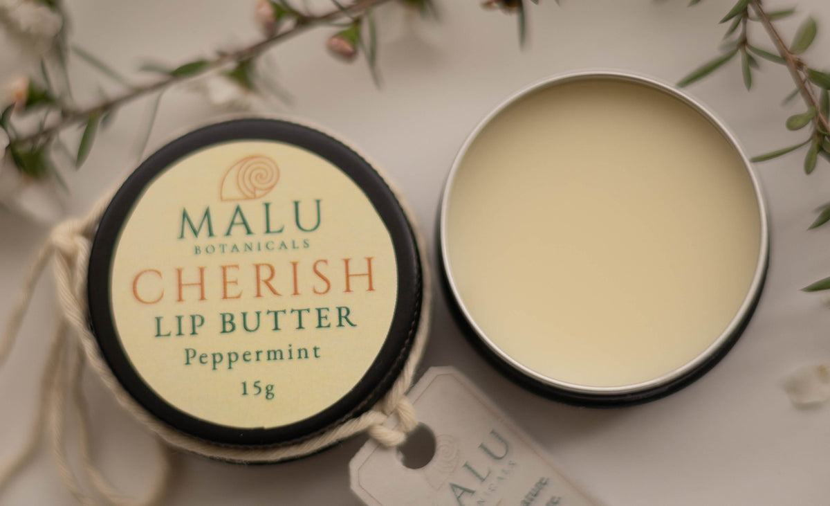 MALU Cherish Lip Butter texture and packaging